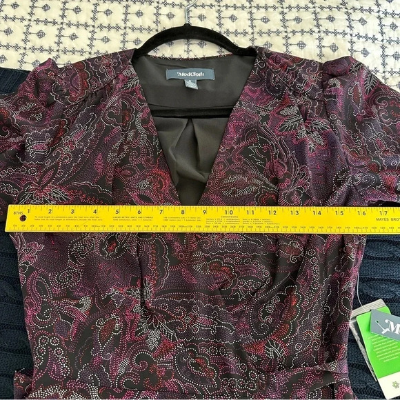 New ModCloth Brilliant Botanica Maxi Dress size Small NWT Purple Long Wrap Style - Picture 9 of 9